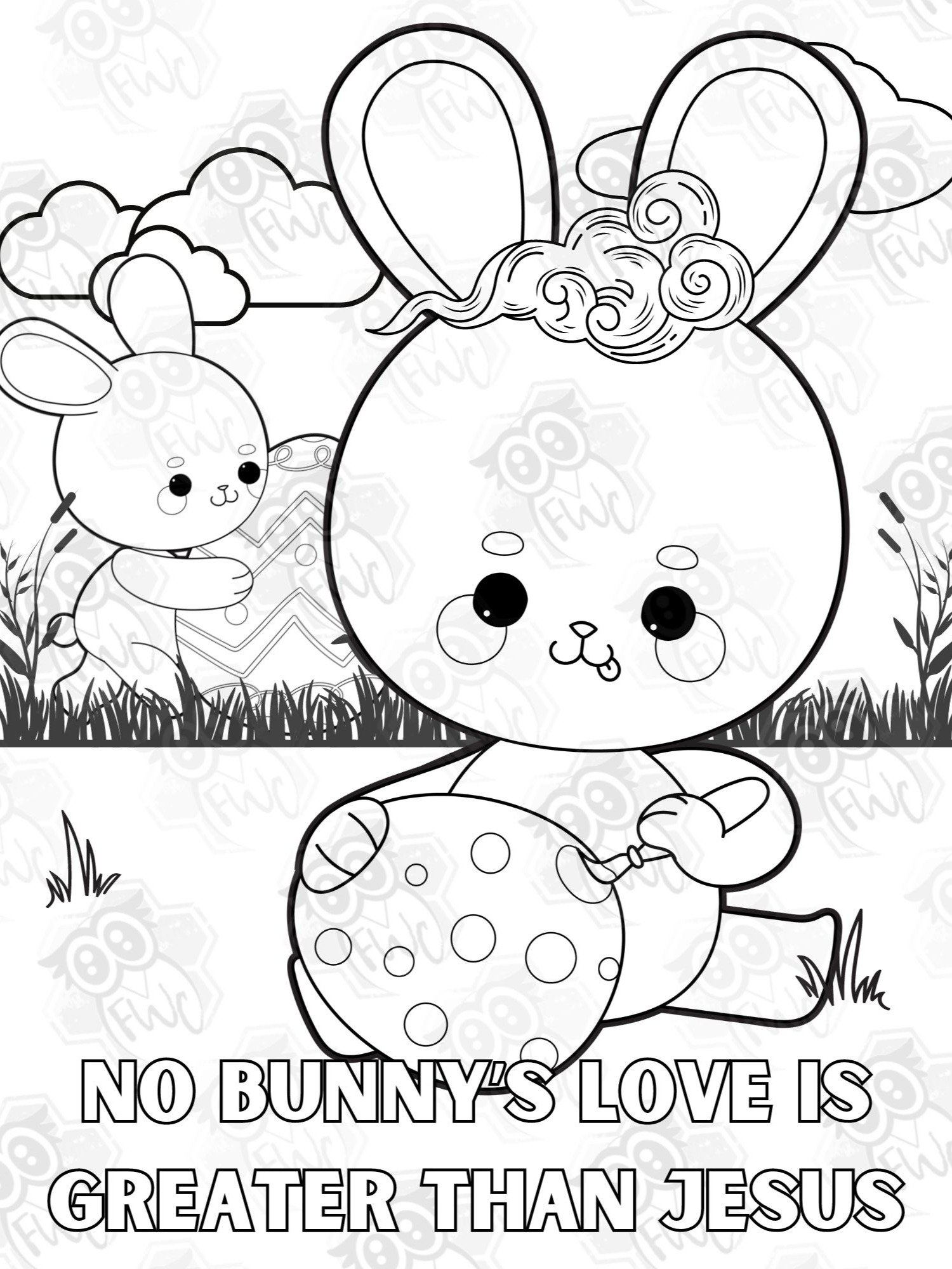 4 Pack Cute Easter Printable Coloring Pages product image (4)