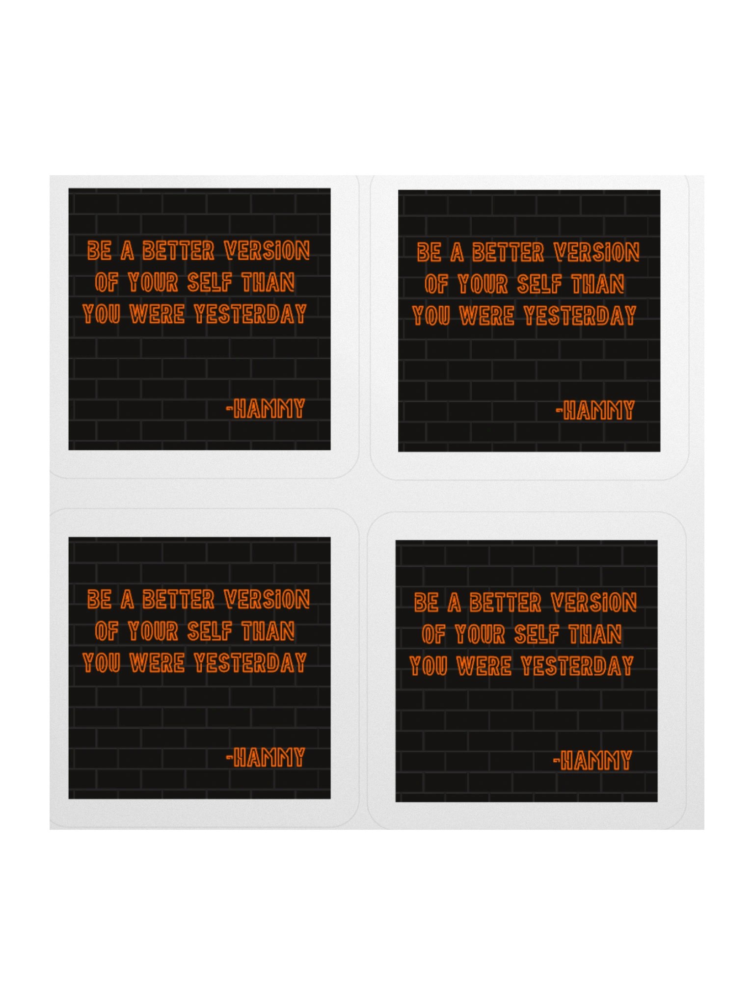 Hammy quote sticker x4 product image (1)