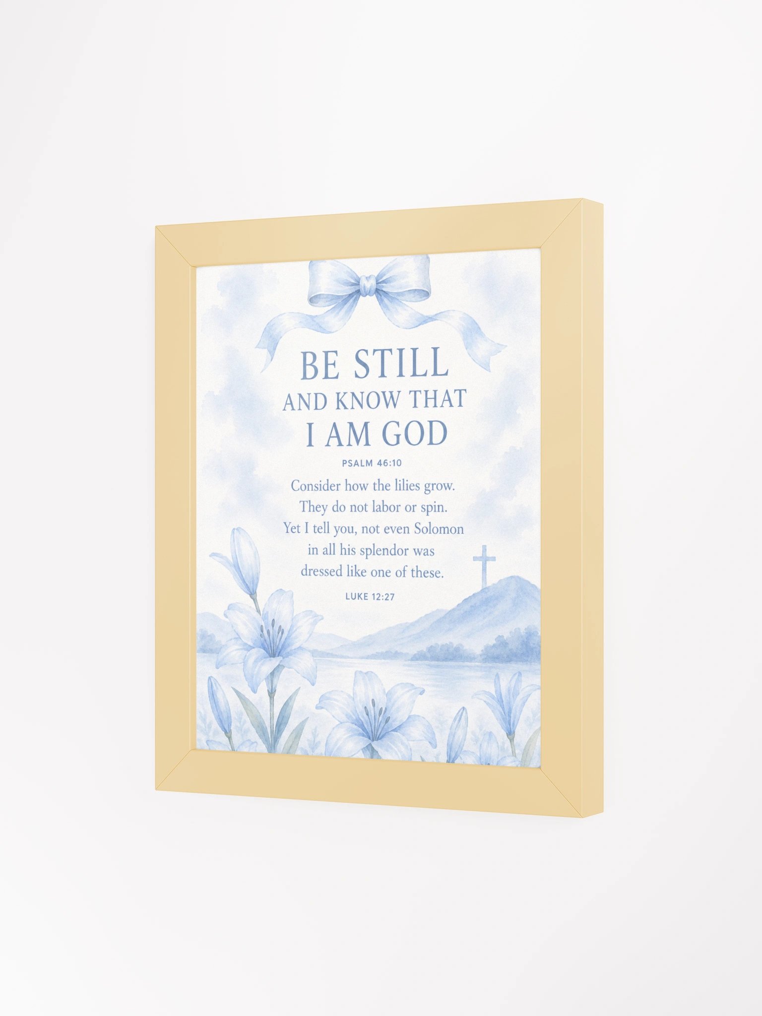 Be Still And Know That I Am God Psalm 46:10 Faith | Blue Coquette Framed Christian Wall Art product image (3)
