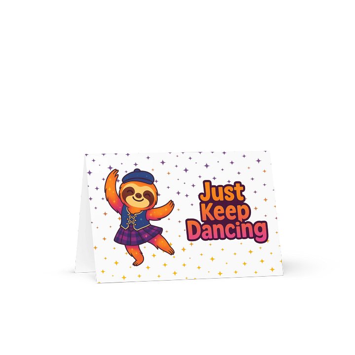 Highland Dance Sloth Greeting Card – Cute Scottish Sloth Card for Dancers, Teachers, Recitals, or Sparkly Sloth Lovers product image (1)