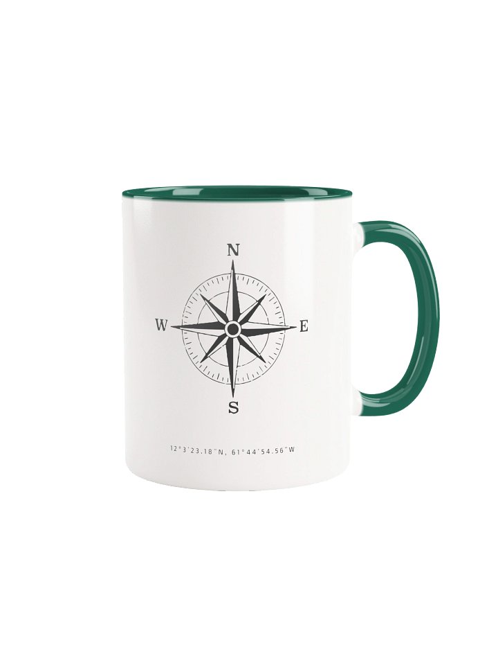 Compass -Grenada - Vintage ALT | Ceramic Mug Forest Green Peek-A-Boo Inside product image (1)