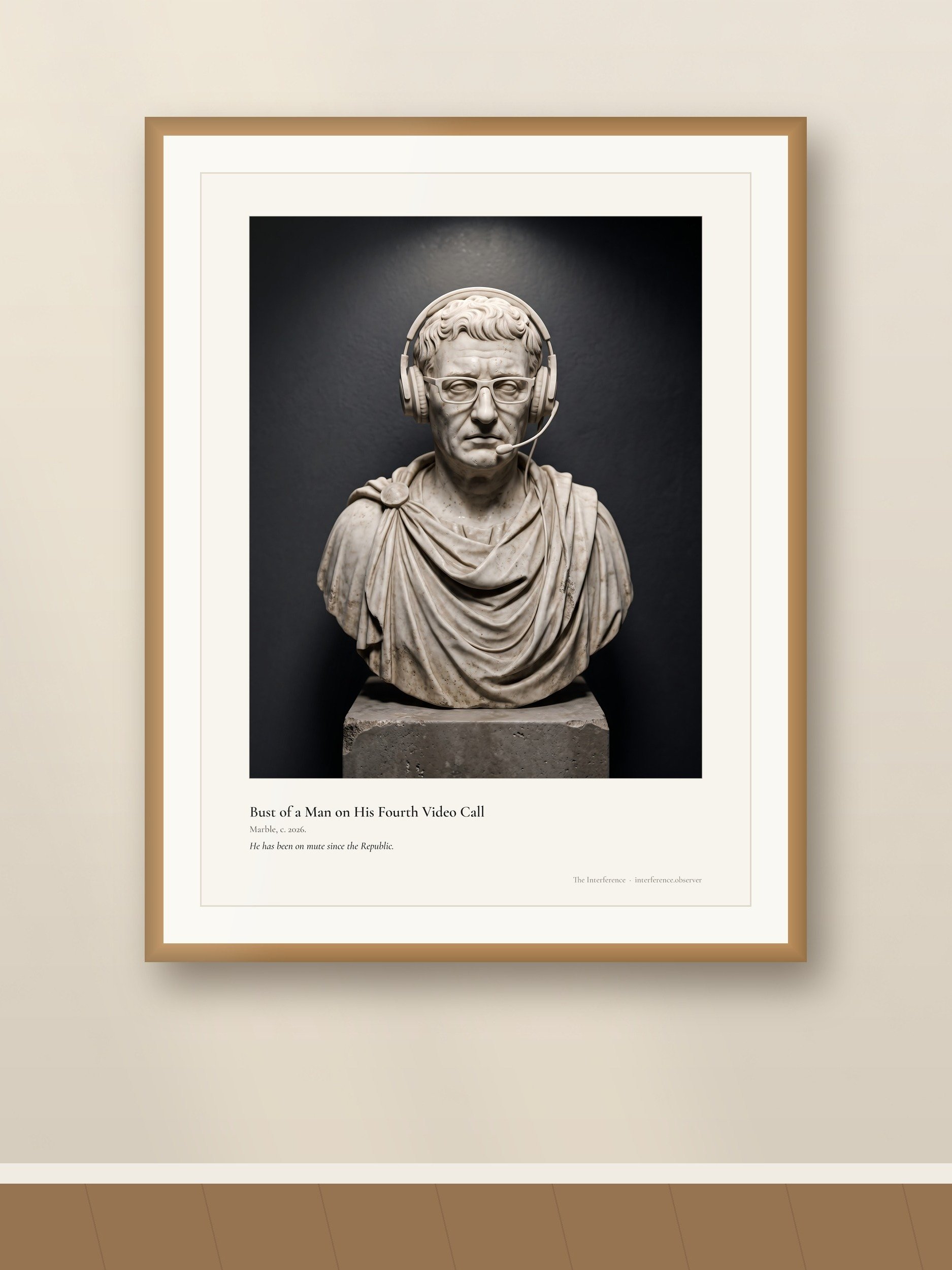 Bust of a Man on His Fourth Video Call product image (1)