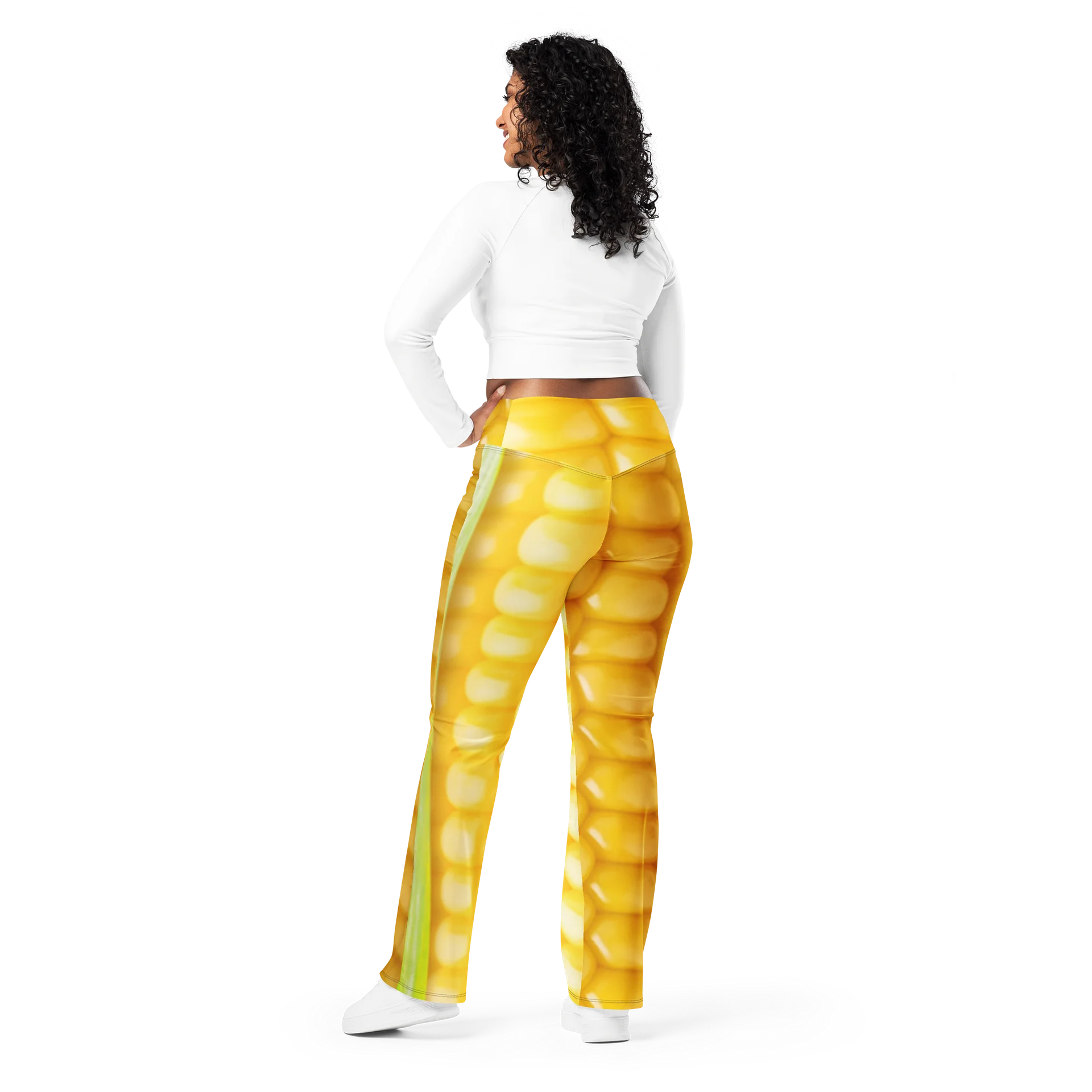 Corn on the Cob Flared Leggings with Pocket product image (4)