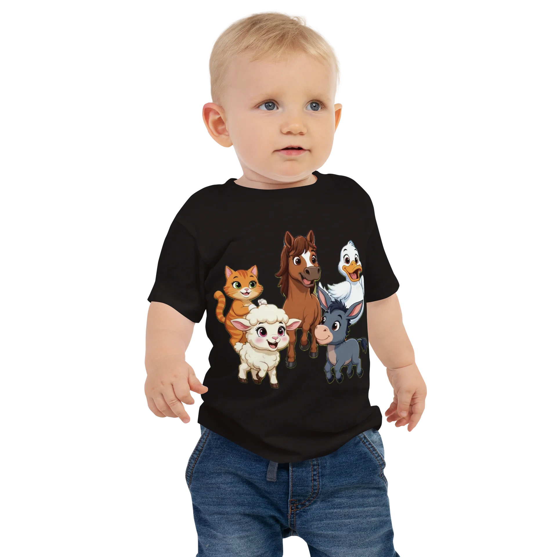 Cheerful Farm Animal Friends Baby Tee product image (1)