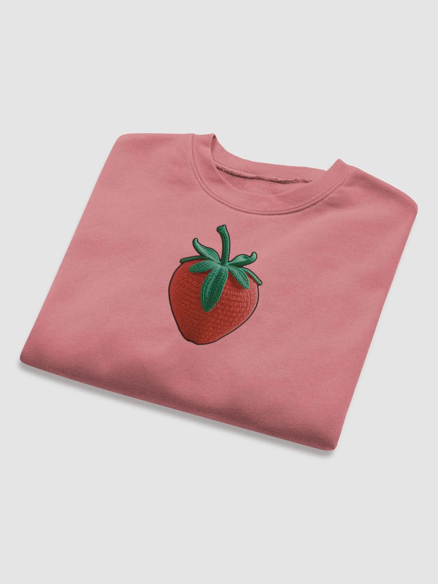 CozyAvocado Women's Mauve Fleece Crop Sweatshirt Strawberry #1 product image (8)