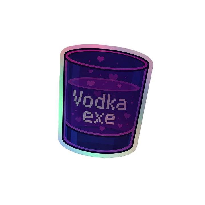 Pixelated Vodka.exe Holographic Sticker product image (2)