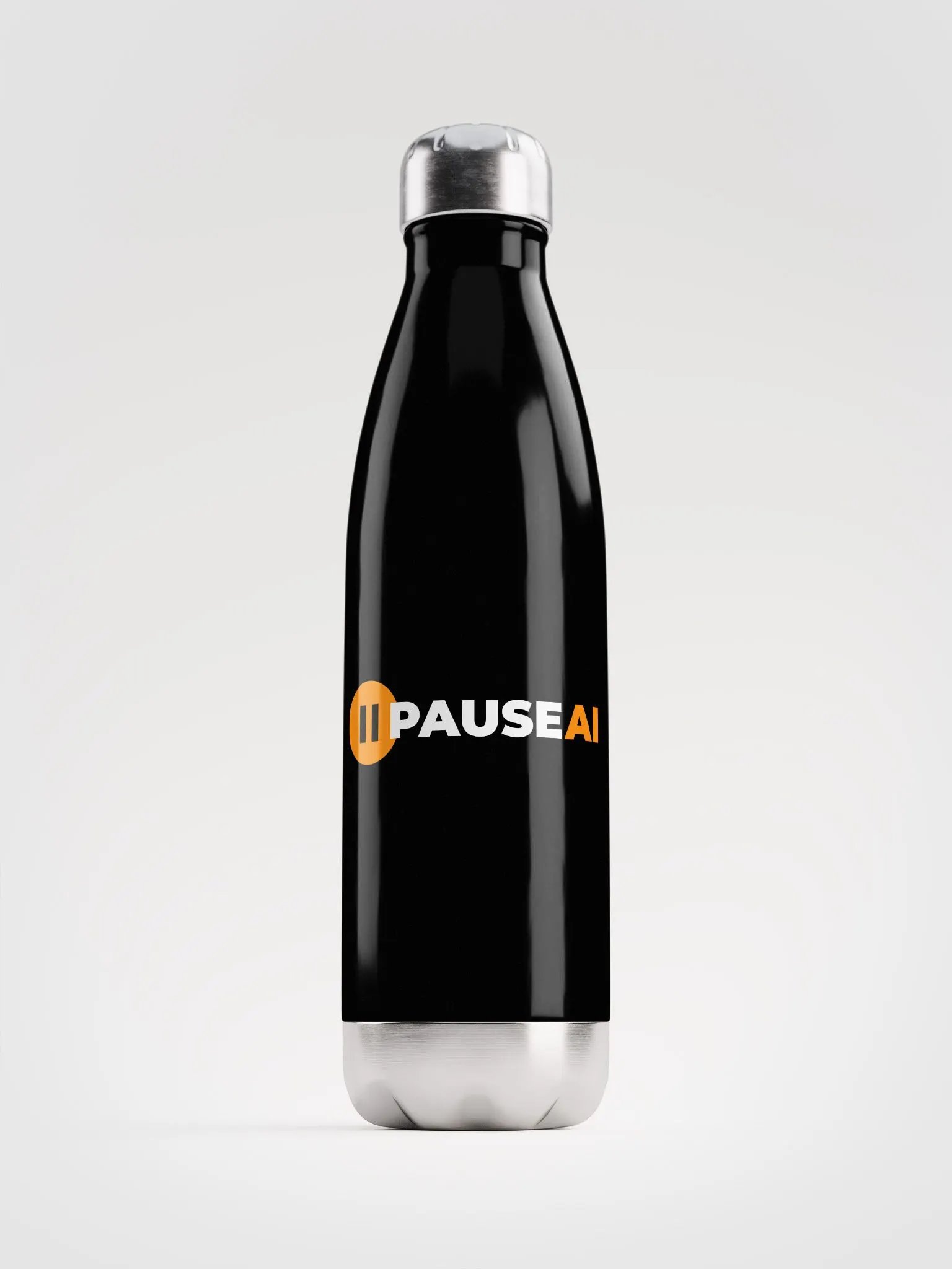 Black PauseAI Water Bottle product image (1)