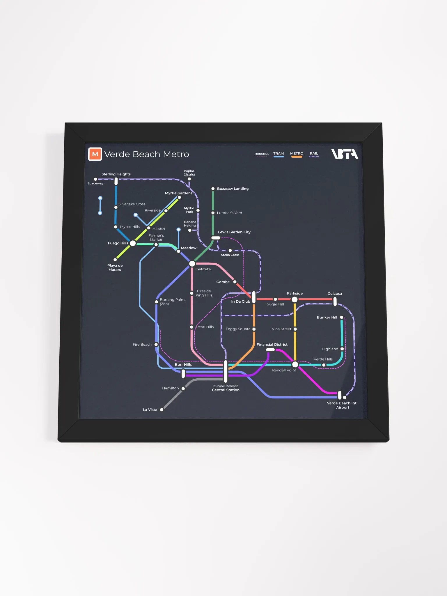 Verde Beach Metro Map (Dark) product image (4)