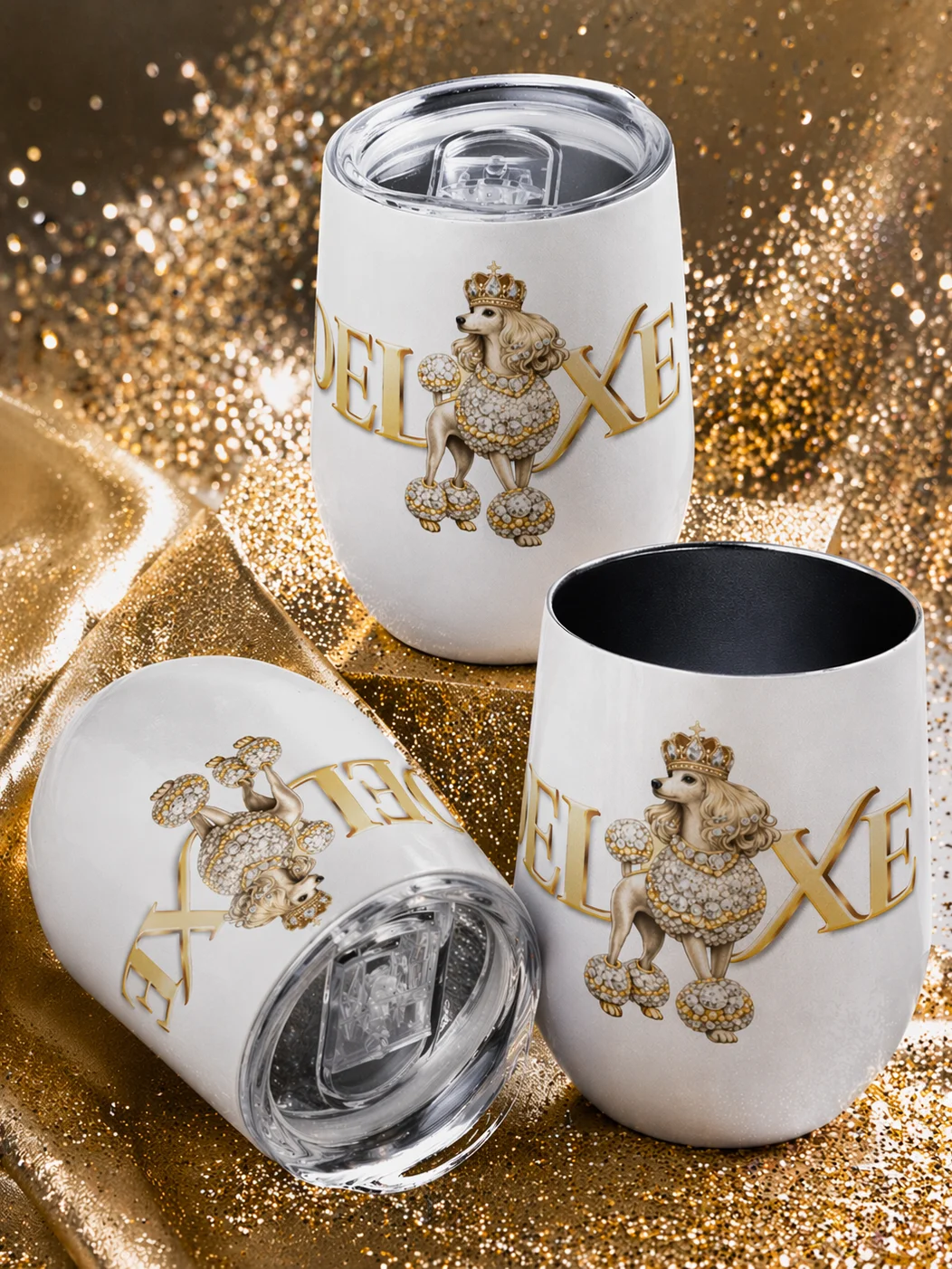Deluxe White Poodle Wine Tumber product image (1)
