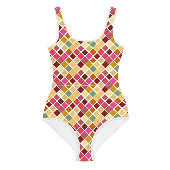 Colorful Square Patterns Youth Swimsuit - Ver 6 product image (1)