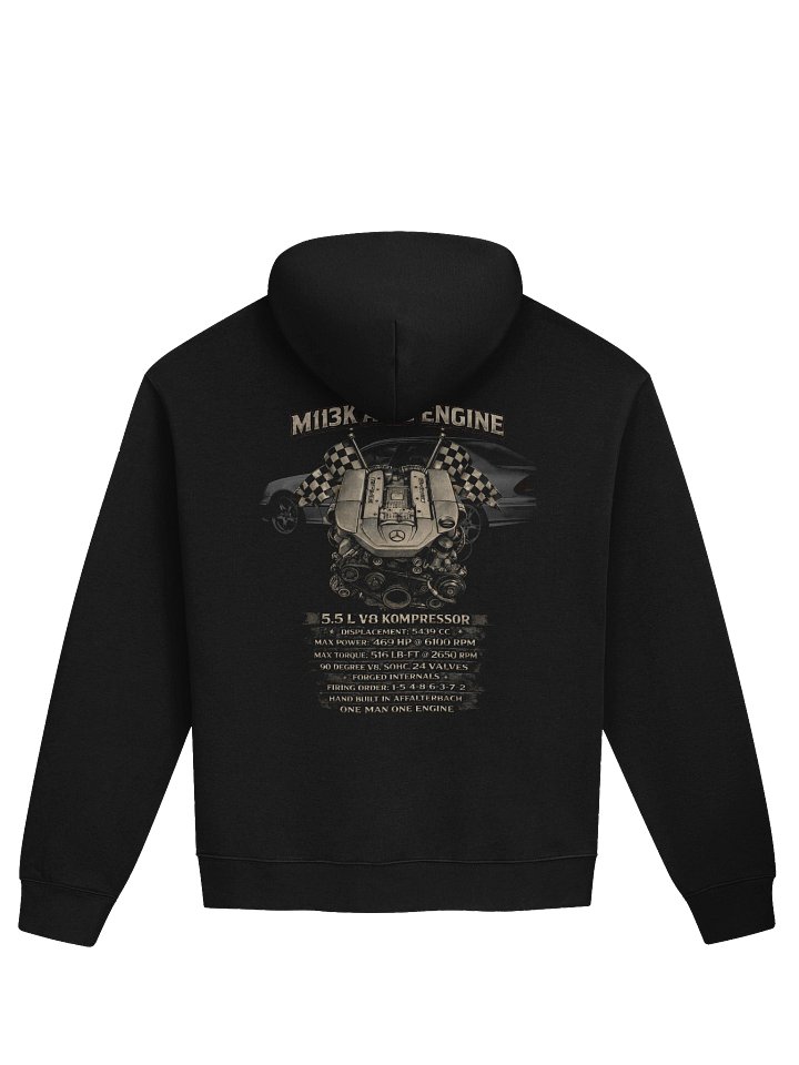 M113K V8 Heritage Hoodie Black: Double-Sided product image (2)