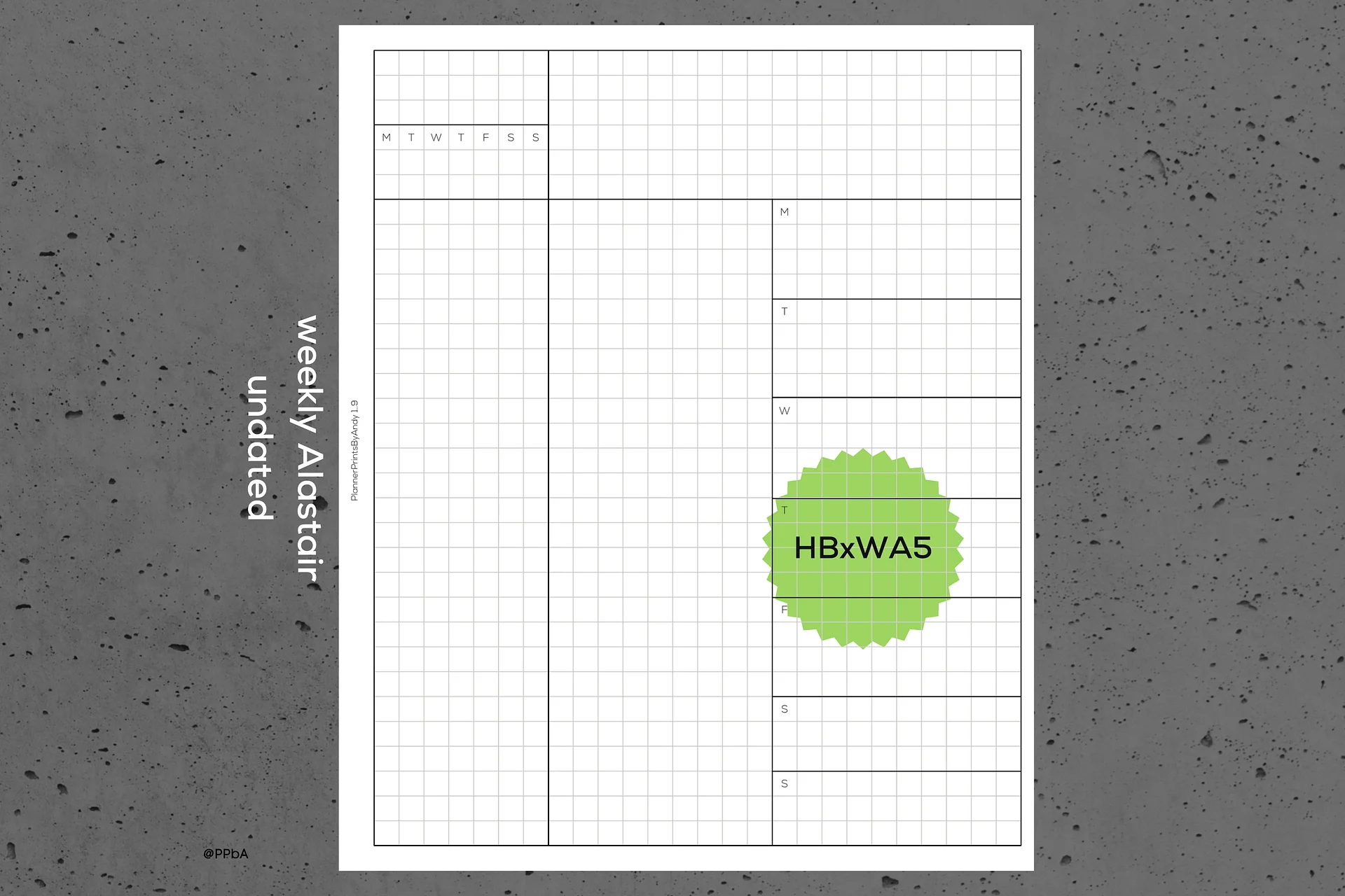 weekly - with Alastair tasks - undated - HBxWA5 product image (1)