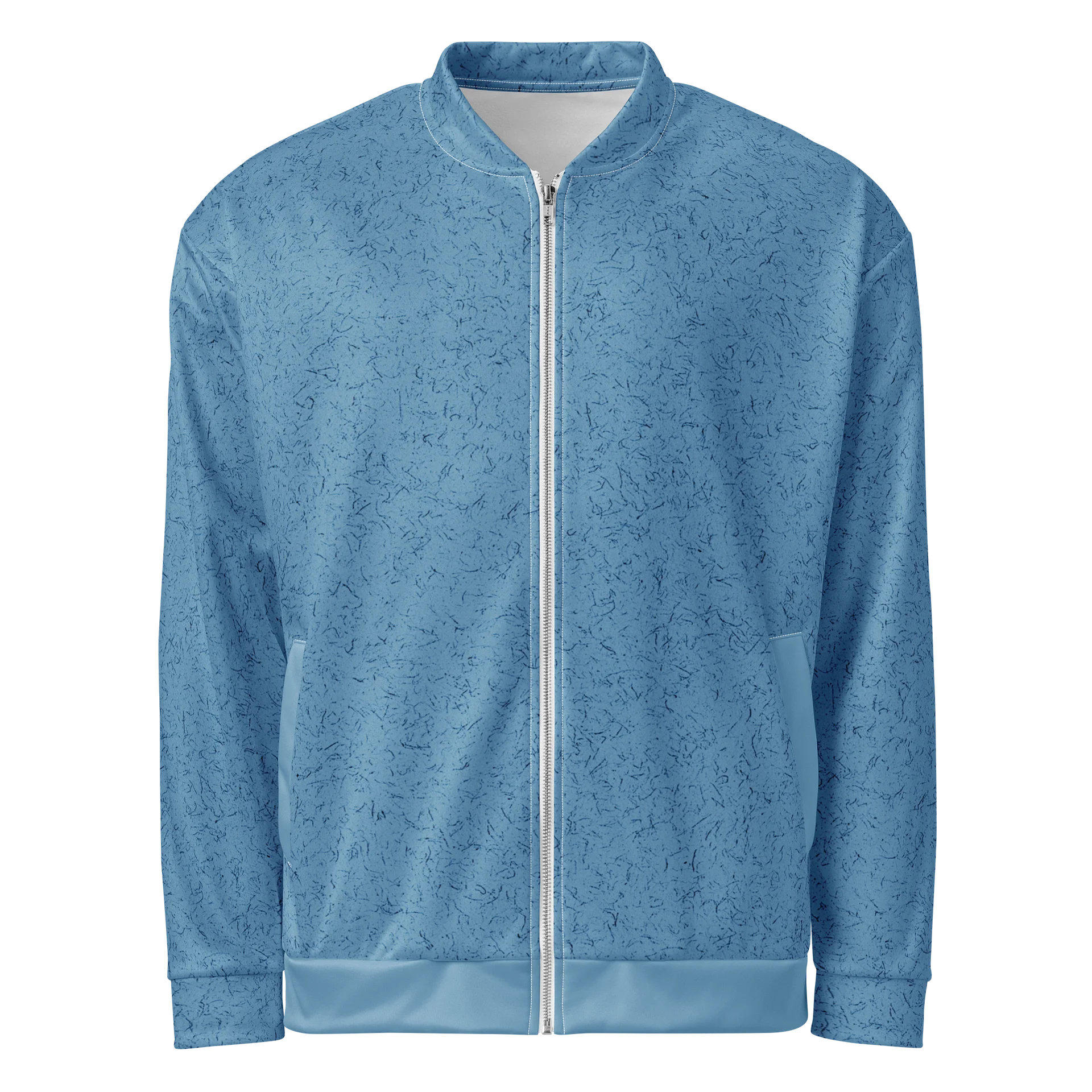 Light Blue Speckle All-Over Bomber Jacket product image (2)