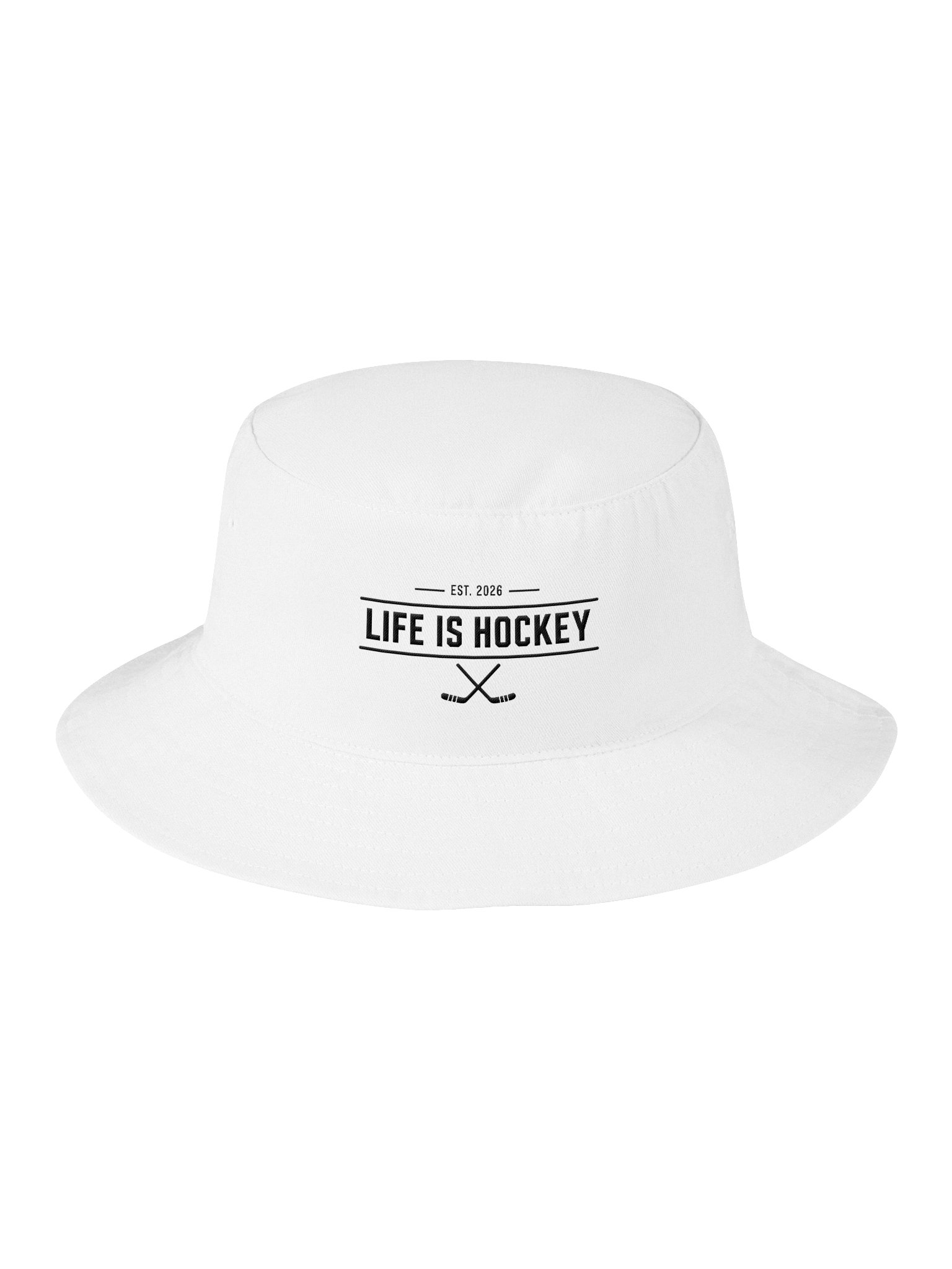 Life Is Hockey Bucket Hat (White) product image (1)
