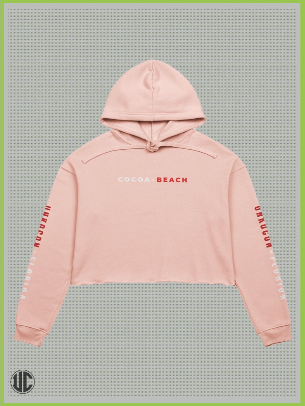 Cocoa Beach Crop Hoodie for Women – Cute Surf Graphic, Streetwear Fit, Soft Cotton Pullover product image (2)