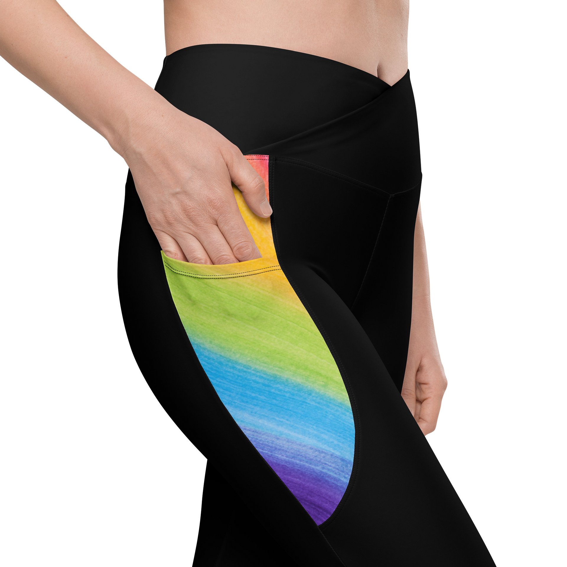 Bród Meaning Pride | Crossover Semi Compression Workout Leggings with Pockets & Sun protection product image (8)