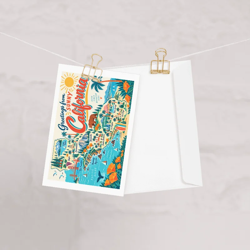 Greetings from Sunny California Retro Greeting Card product image (1)