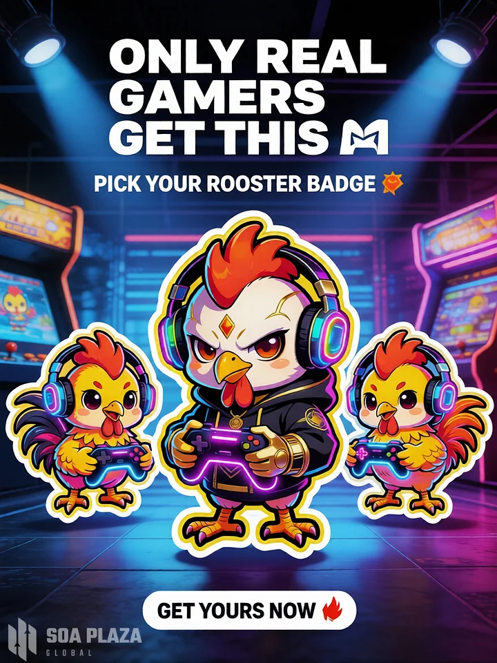 1 badge, 6 styles — rooster gamer pack 🎮🔥 product image (2)