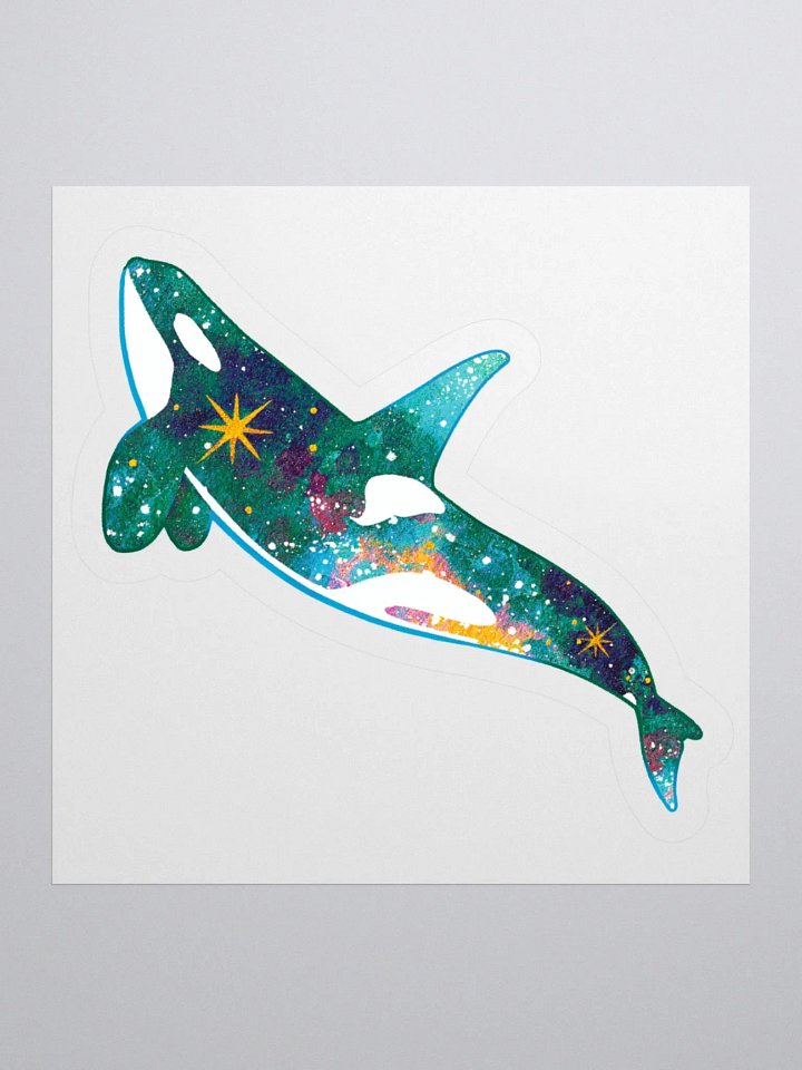 Galaxy Orca - Kiss Cut Sticker, Teal Variation product image (1)