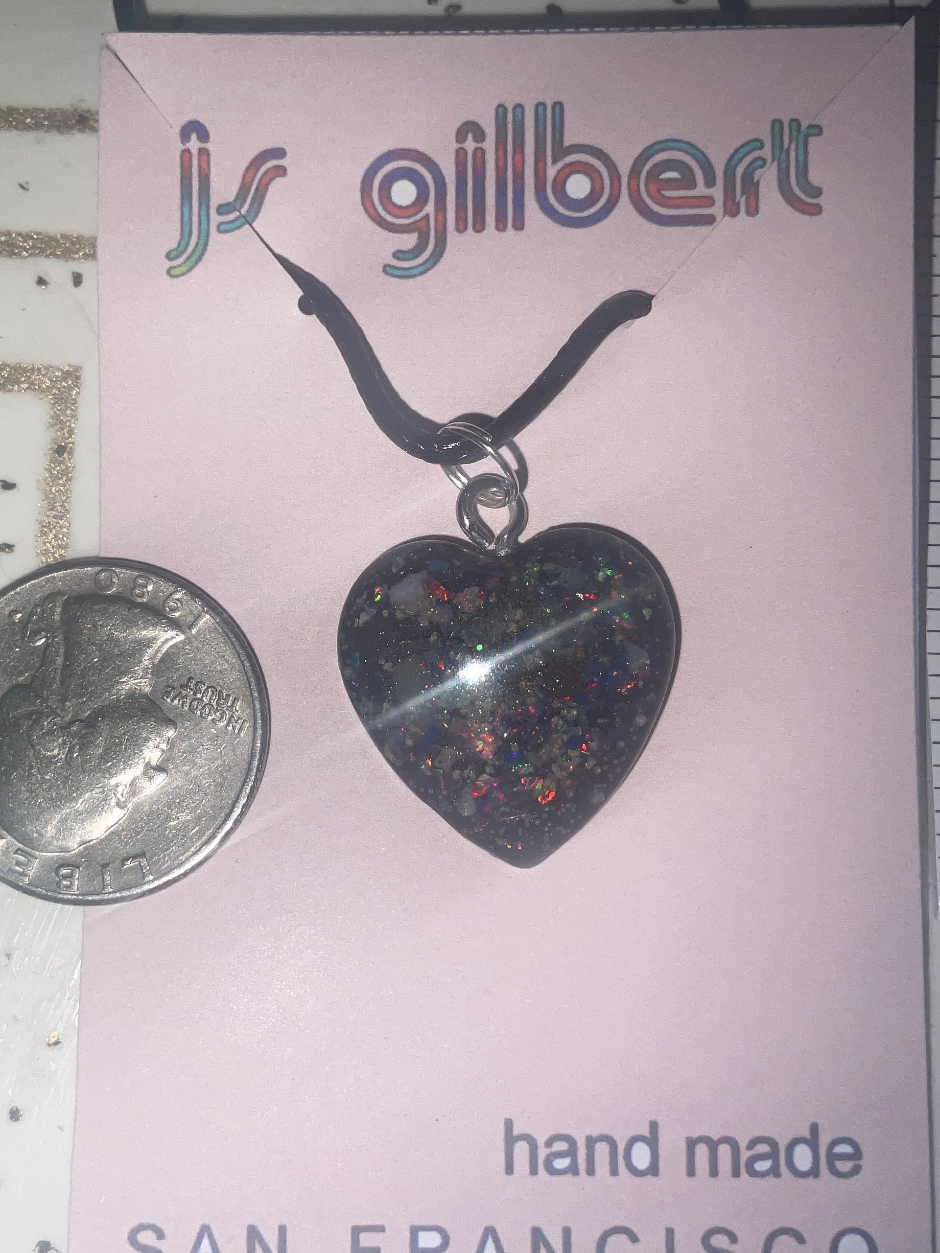Medium Size Opal Heart Pendant product image (2)