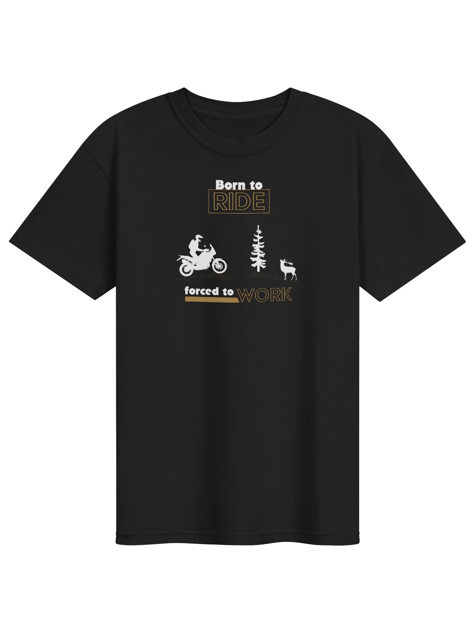 Born to RIDE forced to WORK | Adventure Motorcycle T-Shirt product image (2)