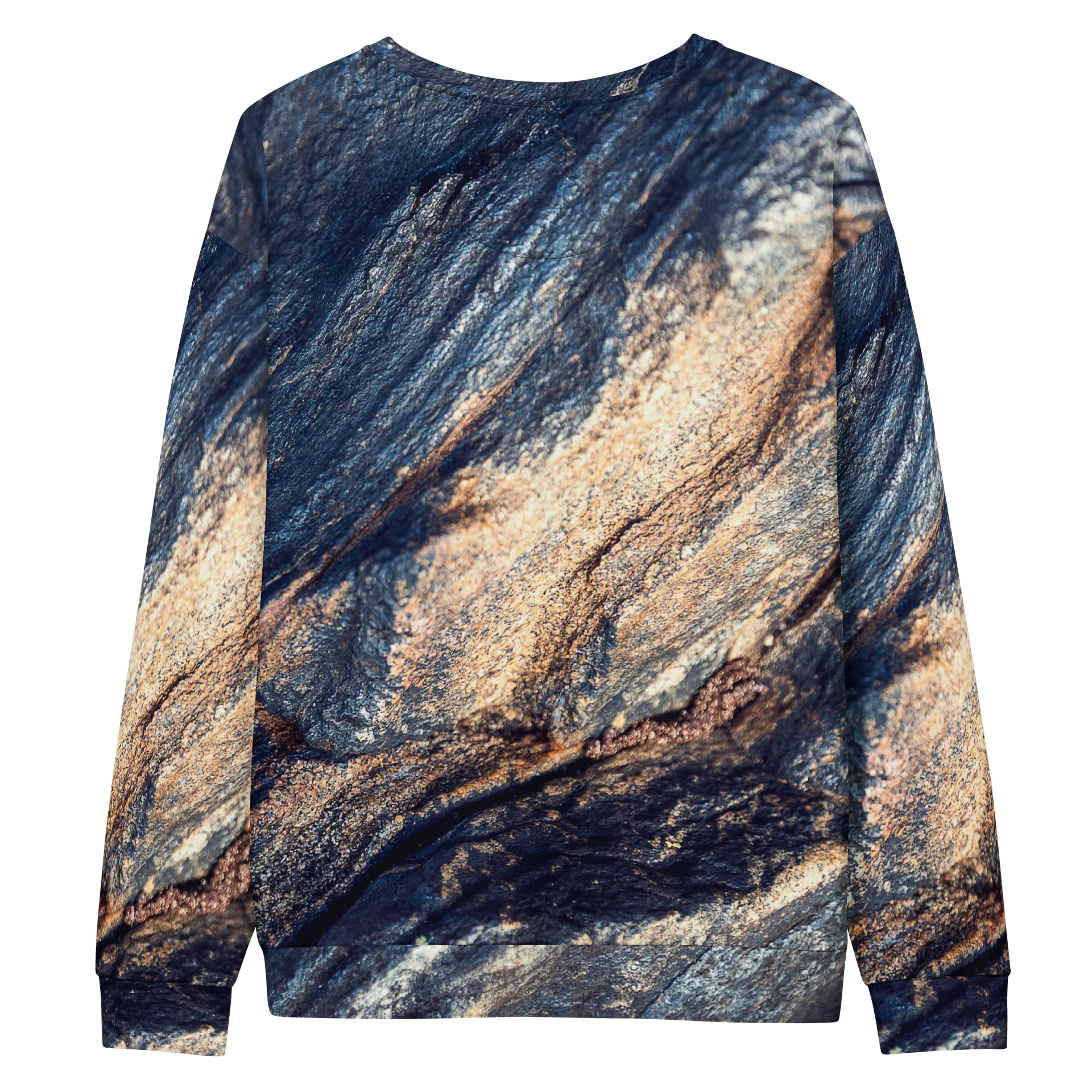 Obsidian Vein Unisex All-Over Print Natural Cotton Dark Mineral Sweatshirt product image (2)