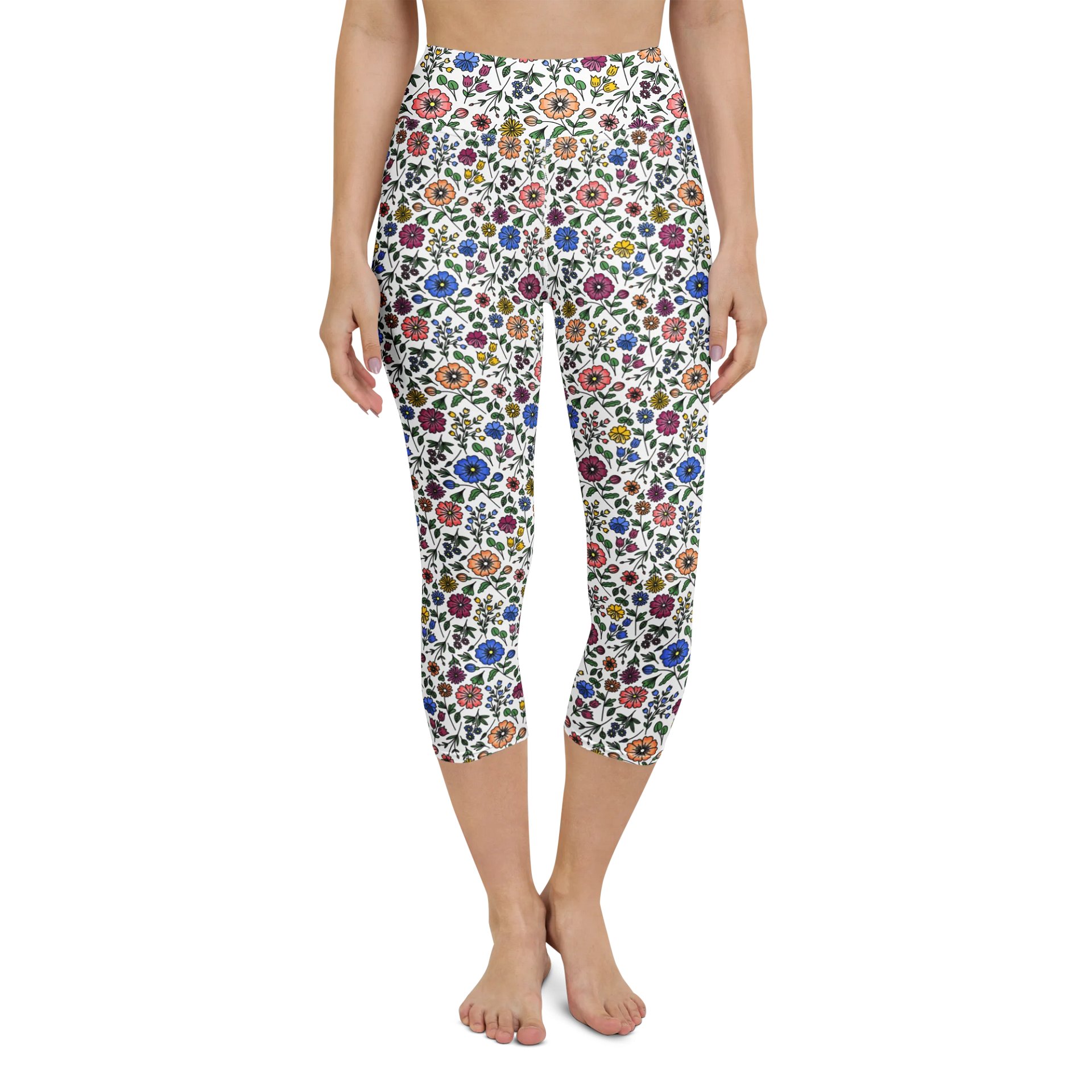 Floral Capri Yoga Pants – High-Waisted, Comfortable & Stylish product image (4)