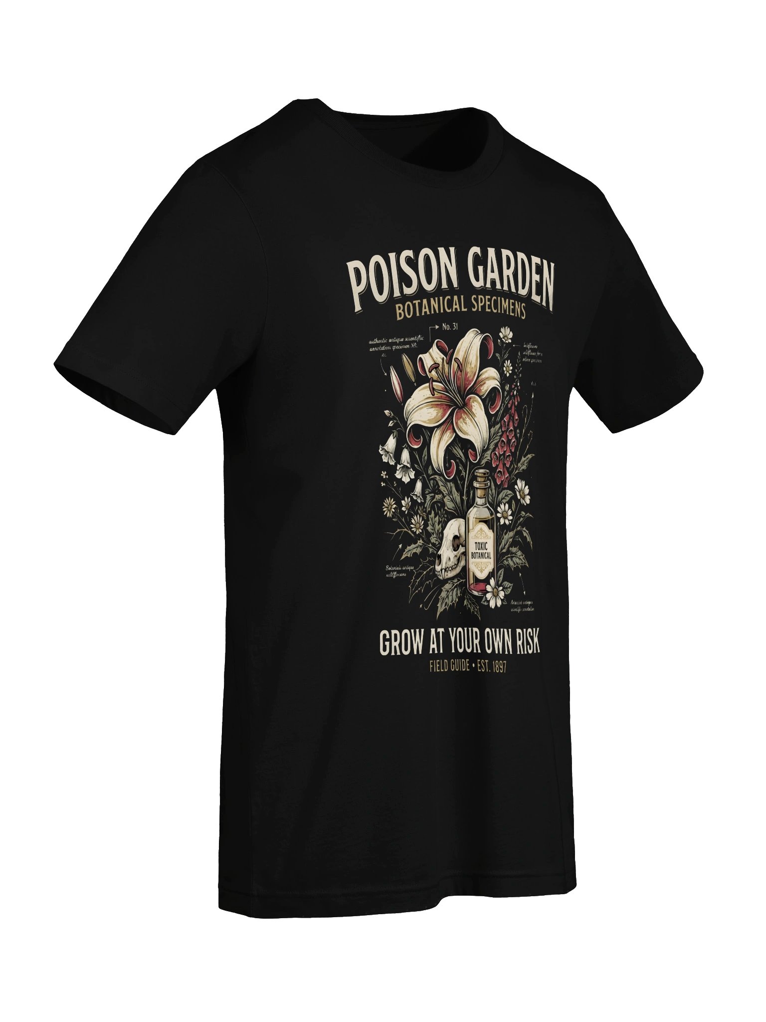 Poison Garden T-Shirt – Vintage Botanical Skull Graphic Tee, Gothic Poison Plant Shirt, Dark Academia Nature Apparel product image (69)