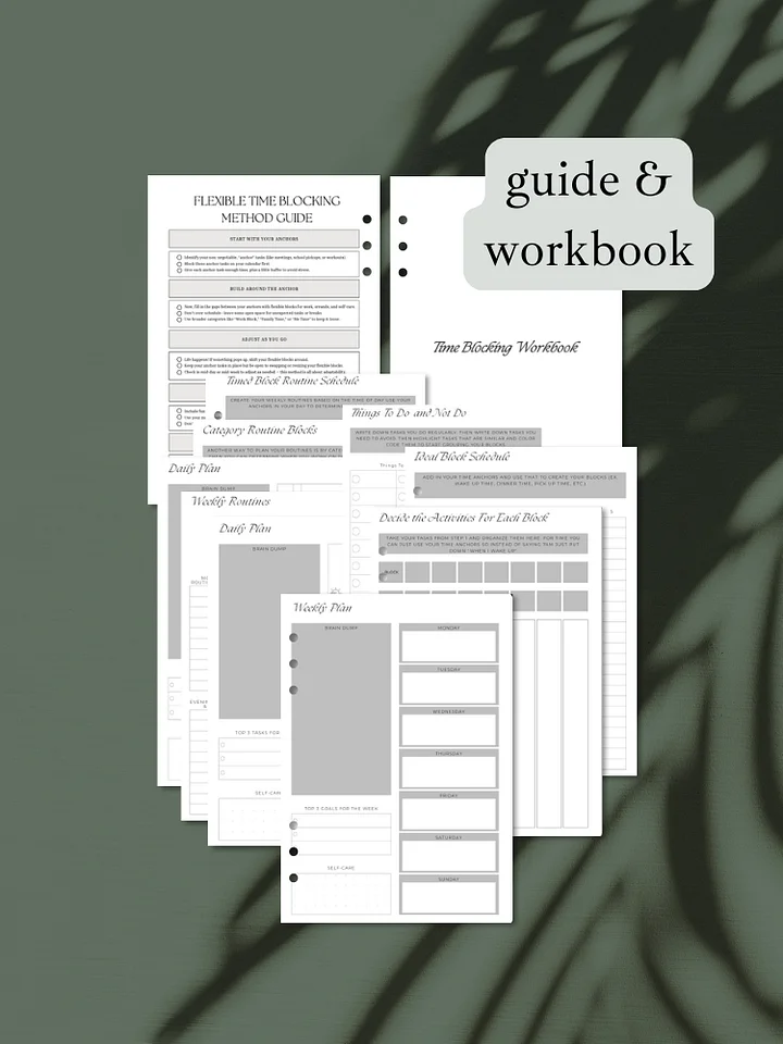 Complete EASY Time Blocking Guide & Workbook | A5 Printable product image (2)