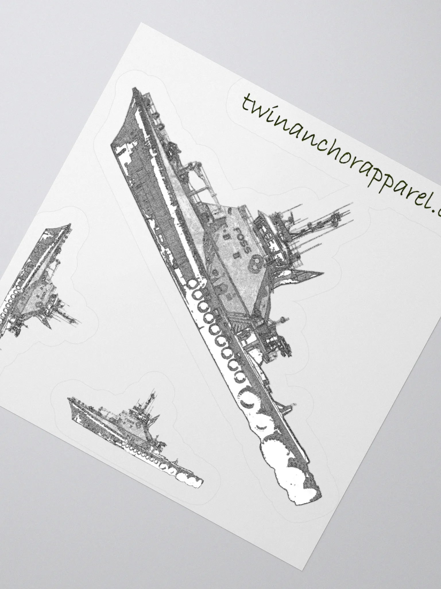 Foss Tugboat Sketch Kiss Cut Stickers product image (7)