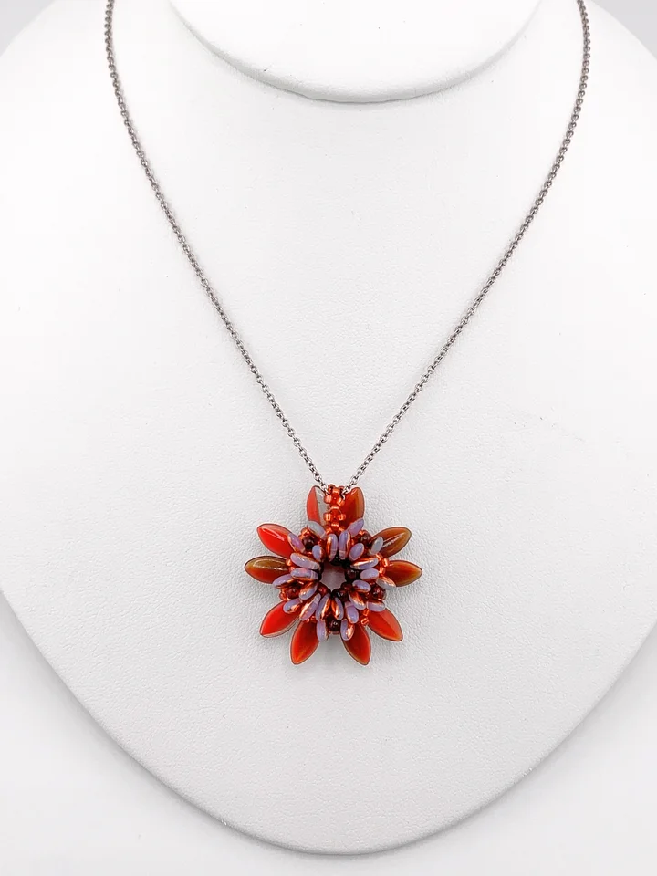 Perennial Beaded Pendant - Red Picasso - *Pendant Only* product image (1)