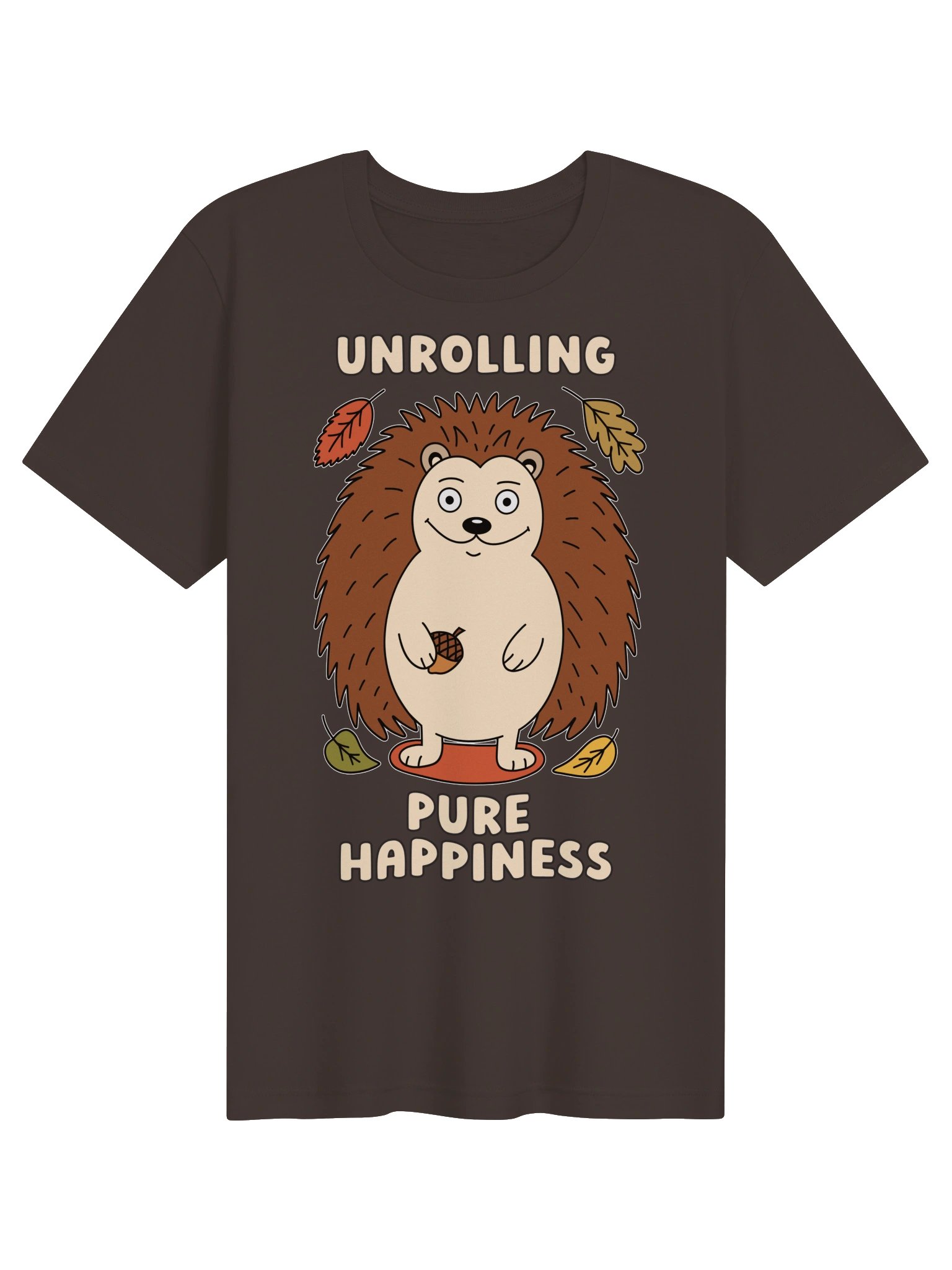 Unrolling Pure Happiness Cute Silly Funny Hedgehog Unisex T-shirt product image (1)