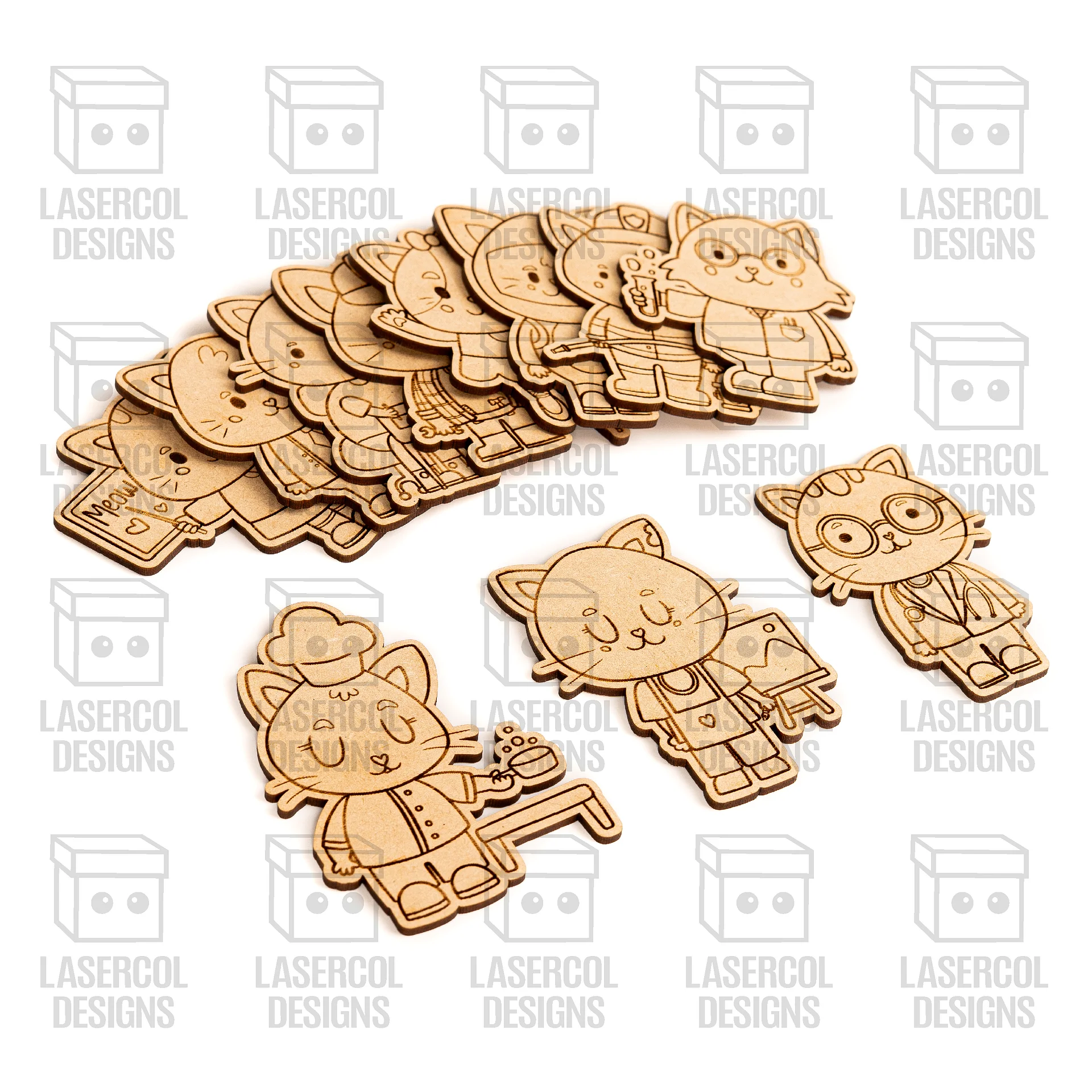 Cats Paint Kit DIY Cut Outs - Laser Cut Files product image (7)