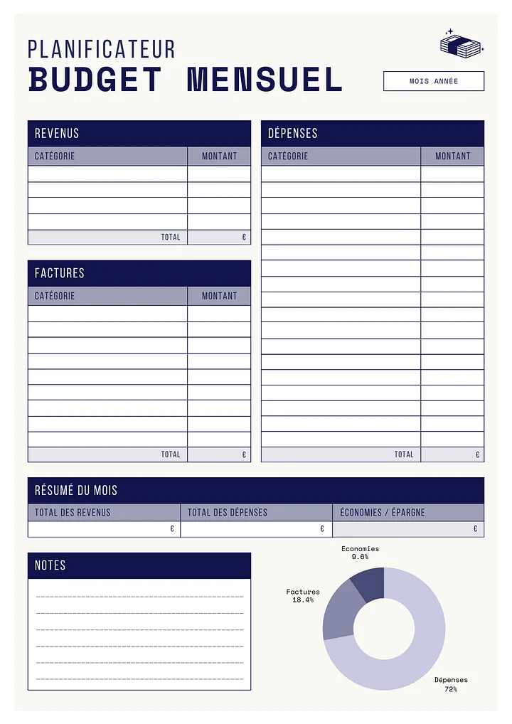 Planificateur Budget mensuel product image (2)