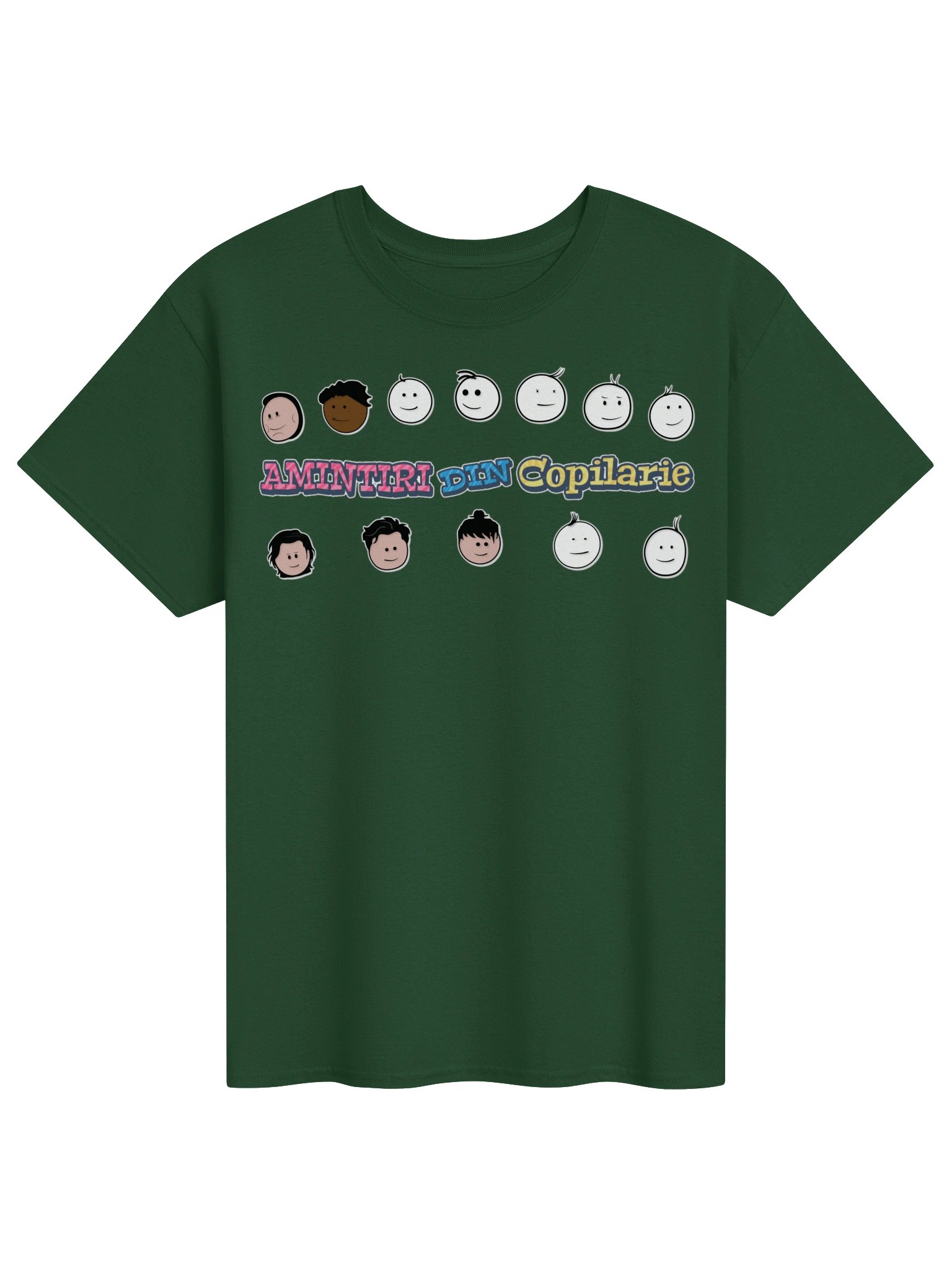👕 Tricou Verde Pădure Bărbați „Amintiri Din Copilărie” – Personajele product image (1)