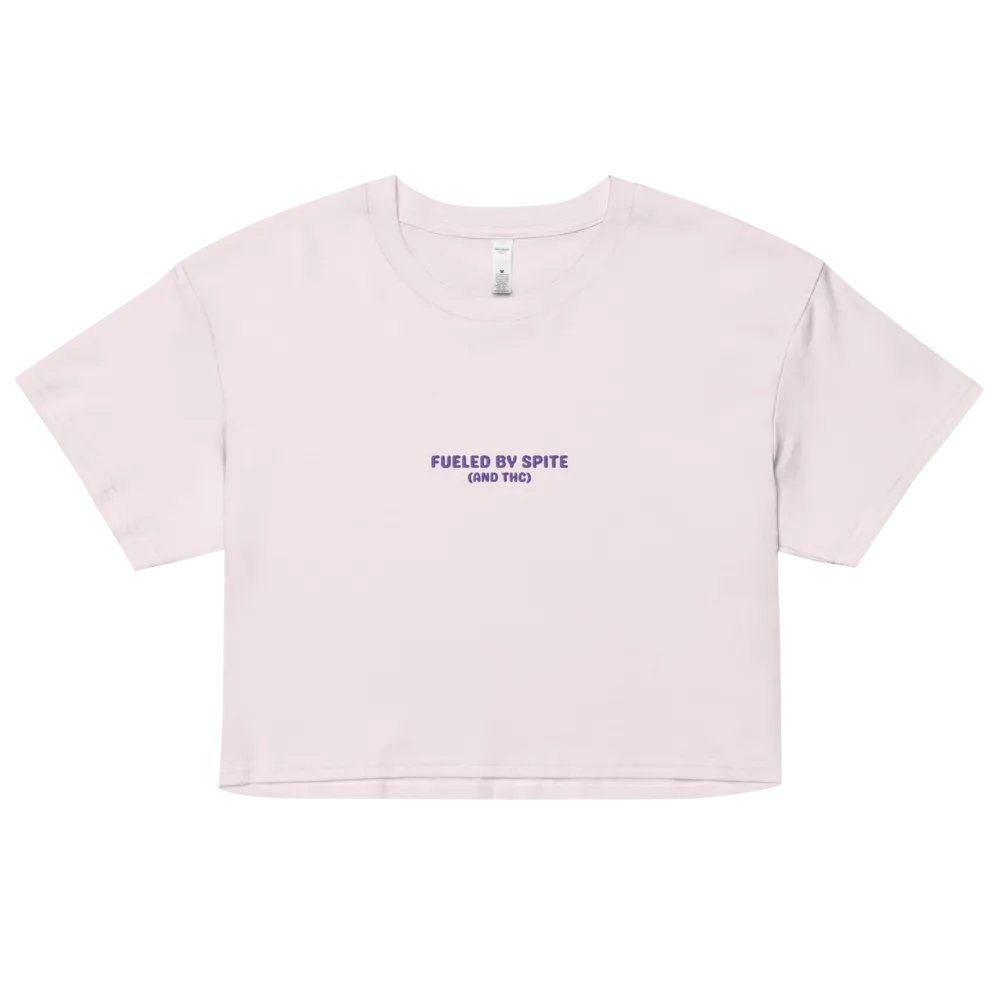 FUELED BY SPITE (purple thread) embroidered cotton crop top product image (19)