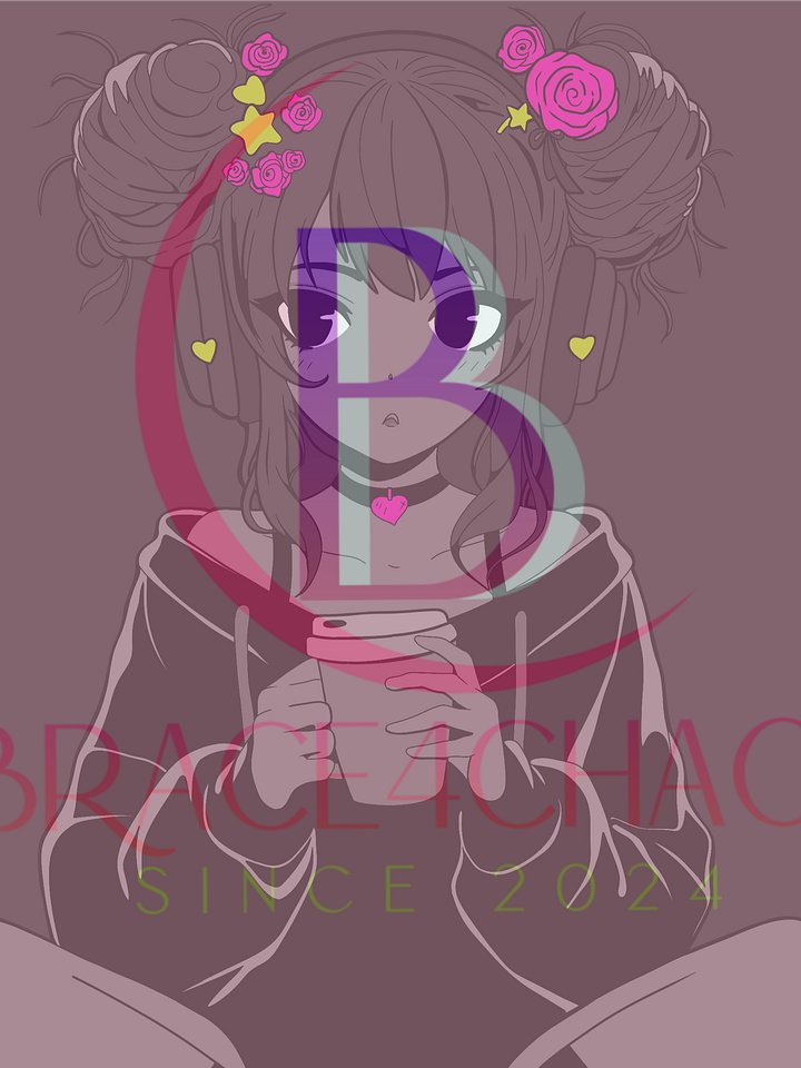 Esther: Space Bun Coffee Anime Girl Original By Brace4Chaos product image (1)