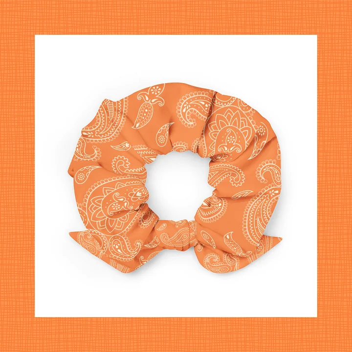 Orange Paisley Scrunchie with Removable Bow product image (2)