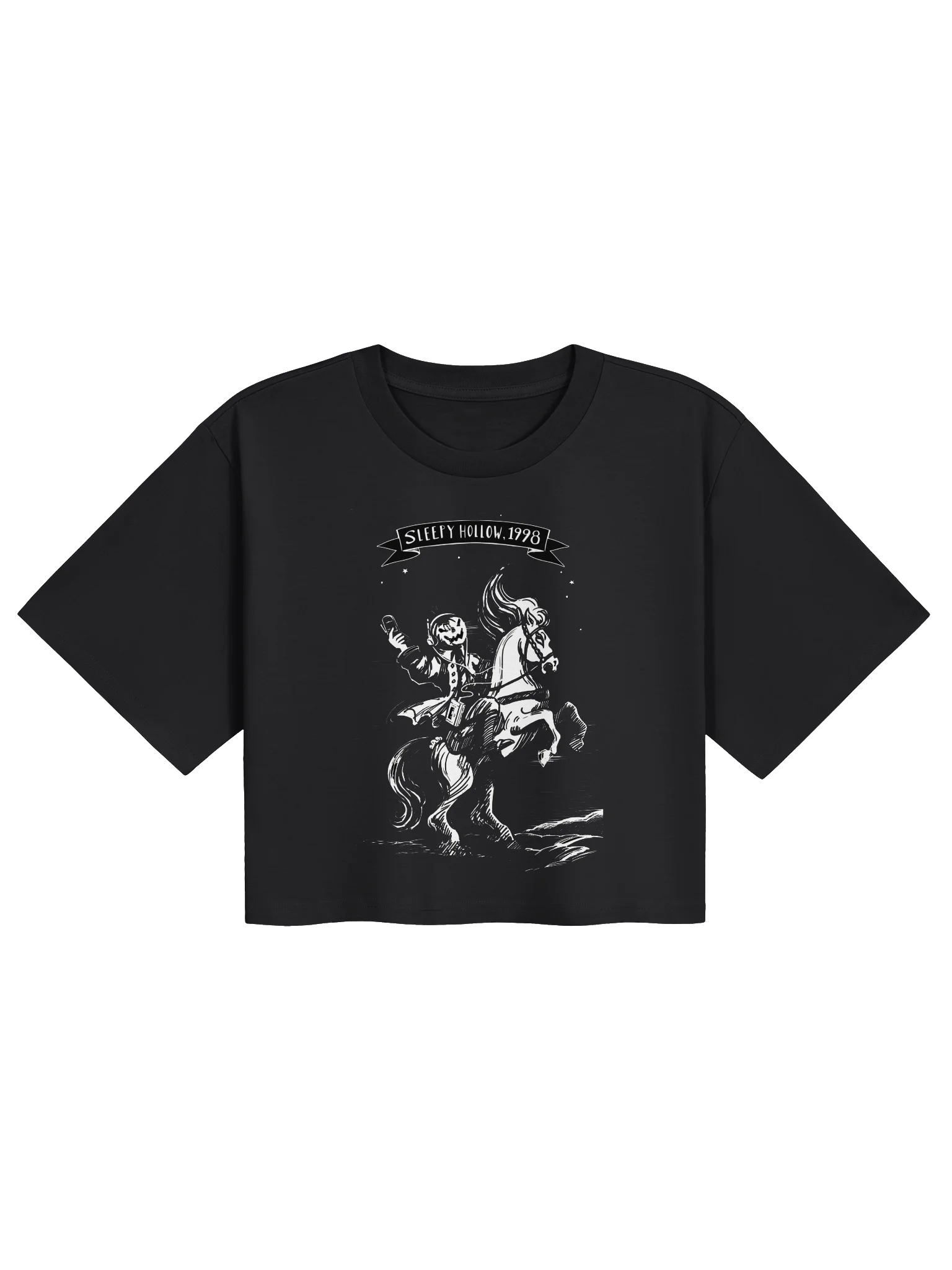 “Sleepy Hollow, 1998” Woodcut Crop Top product image (1)