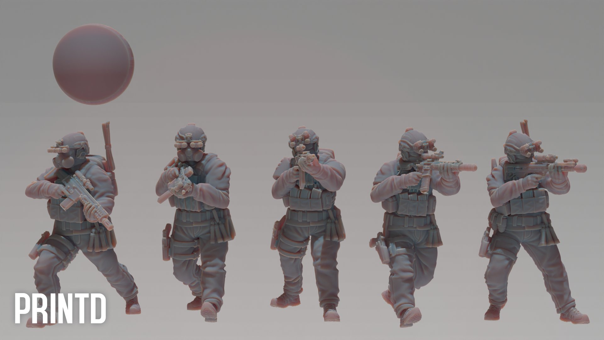 SCP MTF Squad - Post Apocalyptic Zona Alpha Wargame Hobby Resin Scale Models product image (2)