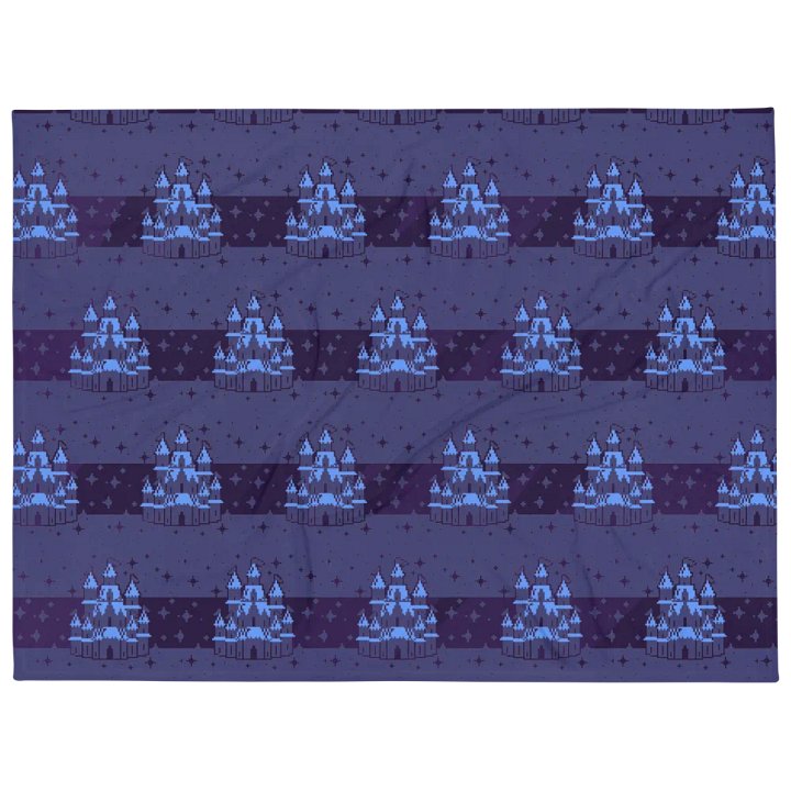 Deep Blue Castle Pixel Blanket product image (2)