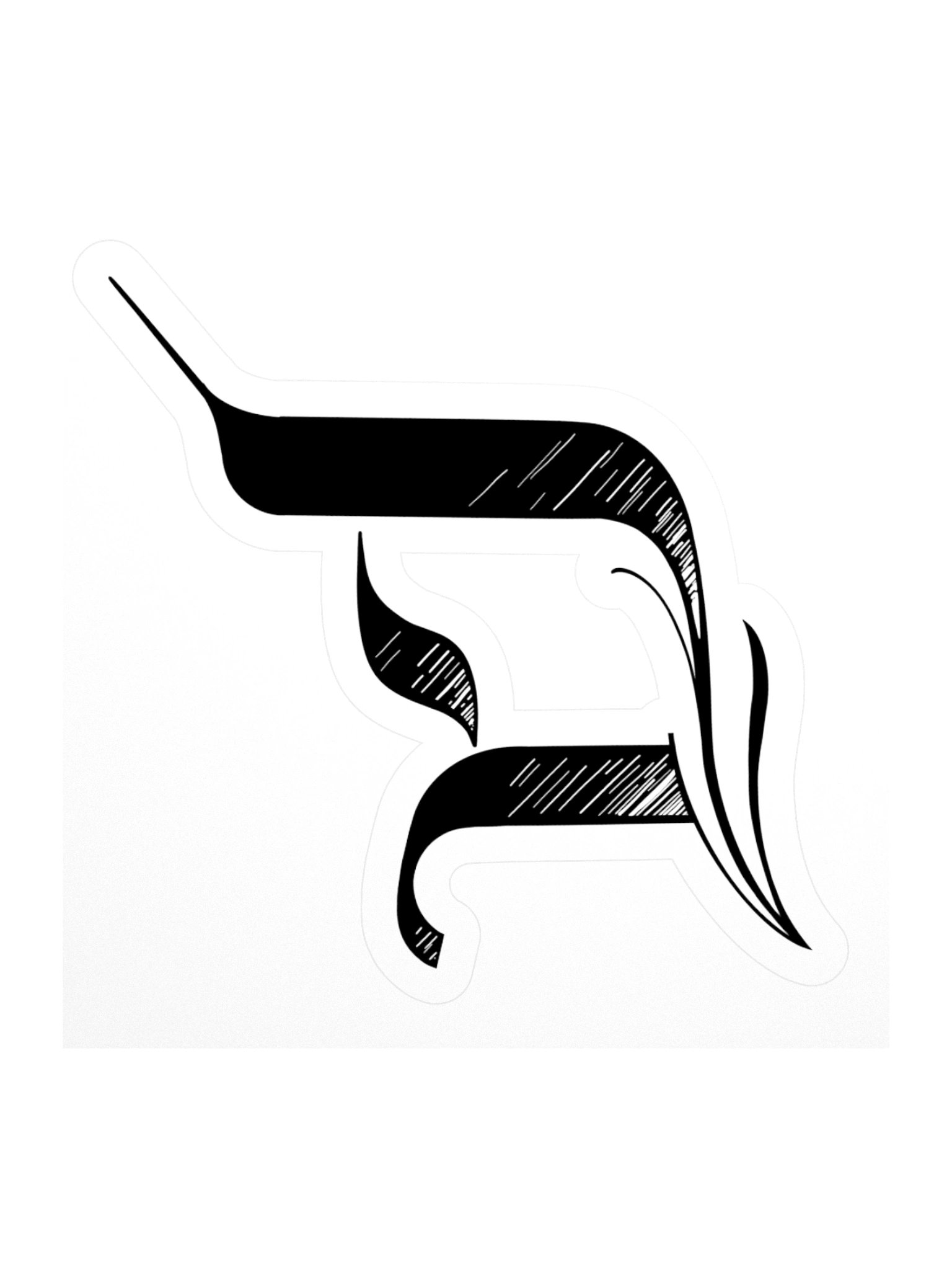 Big D black sticker product image (3)