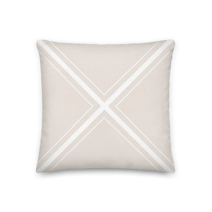 COASTAL CHIC - HAMPTONS BEIGE CROSS WHITE PILLOW product image (1)