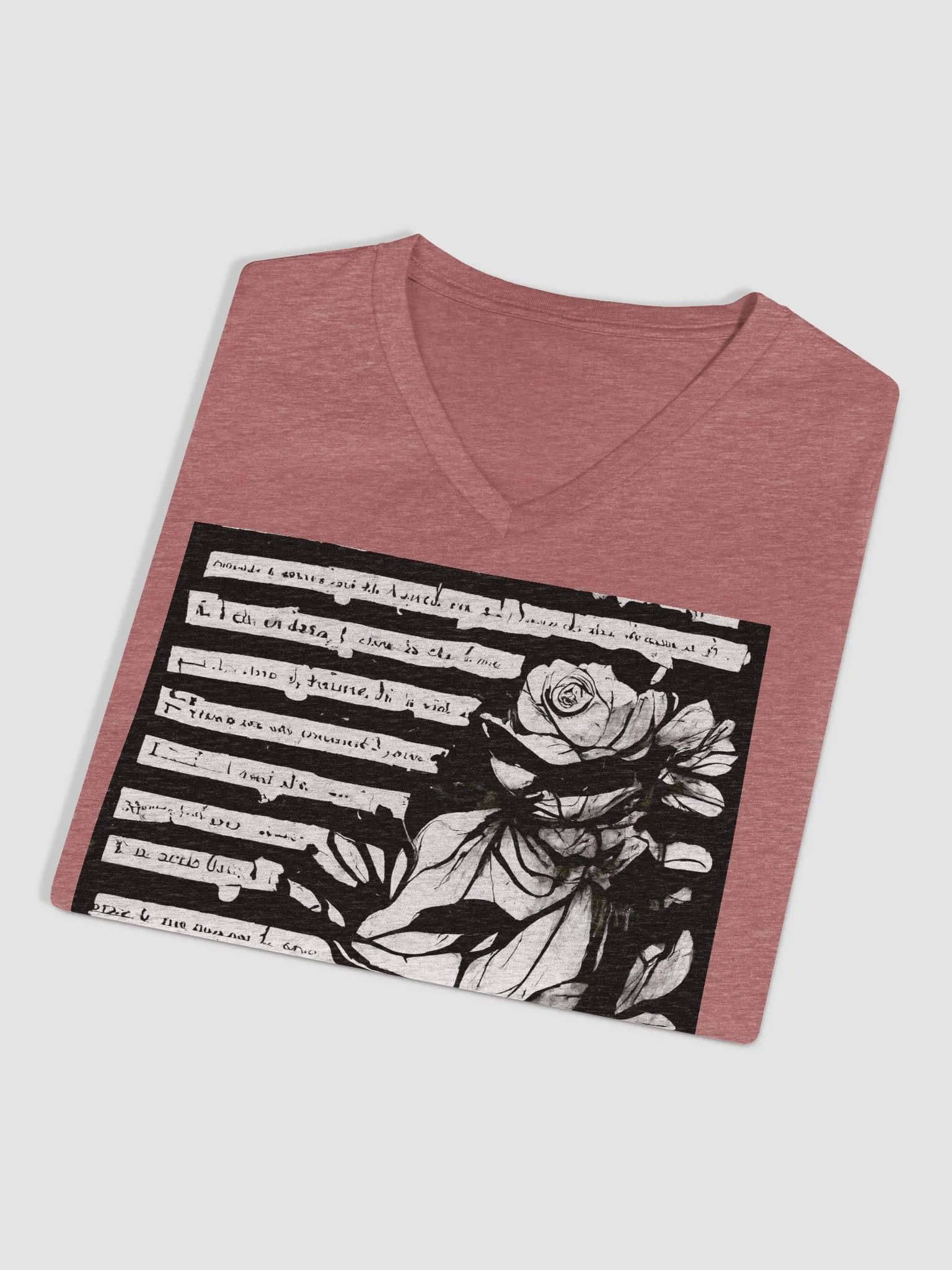 Monochrome Rose V-Neck Tee product image (3)