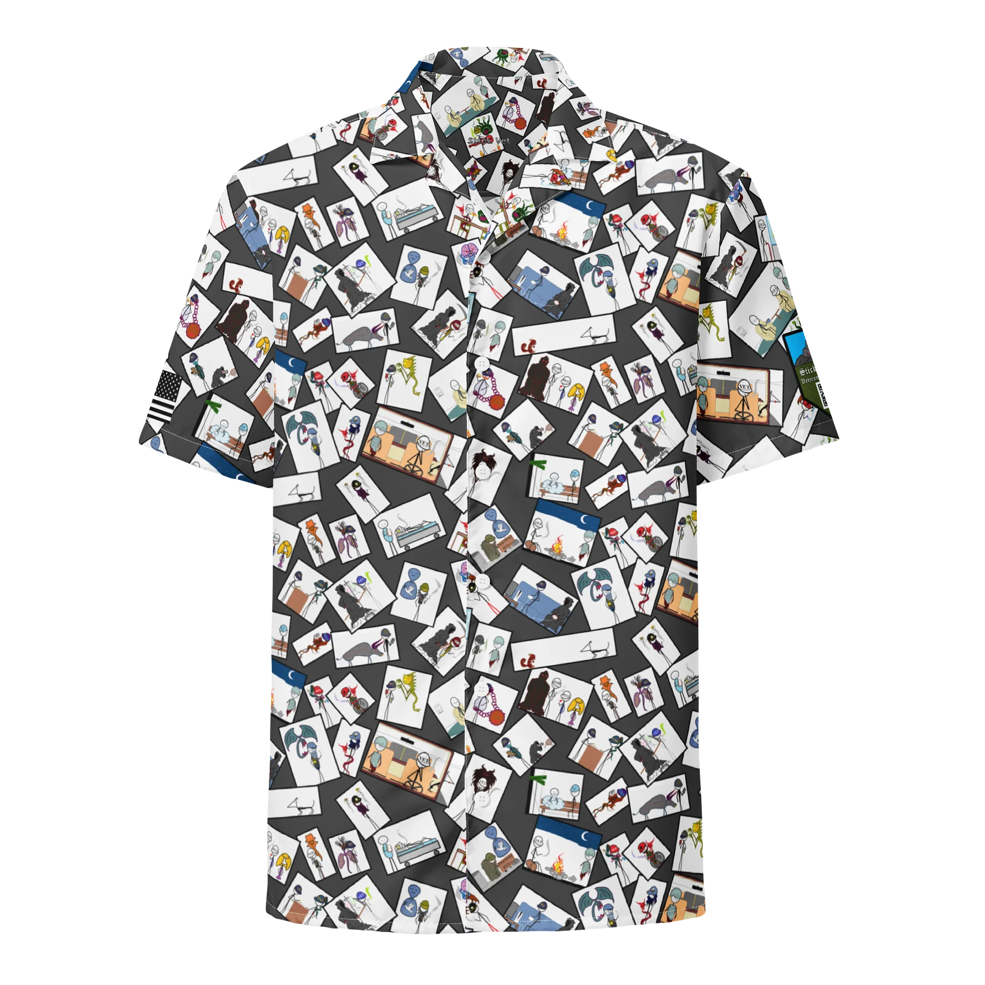 Sticks & Demons Hawaiian Shirt Grey product image (1)