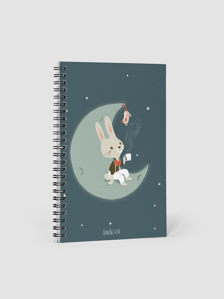 Moonlight Bunny – Cozy Night Spiral Notebook product image (1)