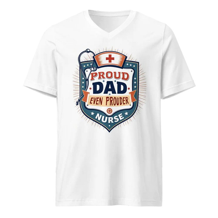Proud Nurse, Proud Dad Retro v-neck Tee product image (1)