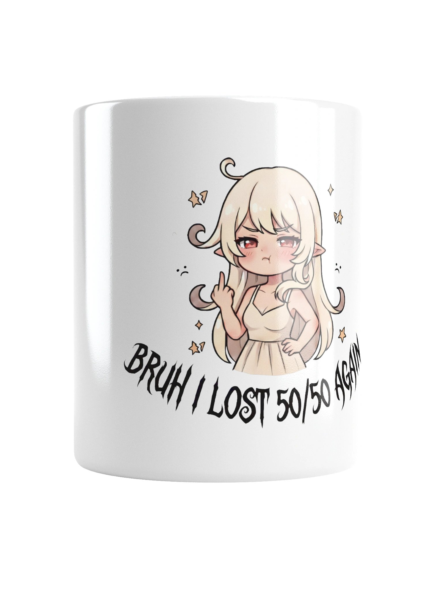 Bruh I Lost 50/50 Again - Anime Elf Girl Mug product image (1)