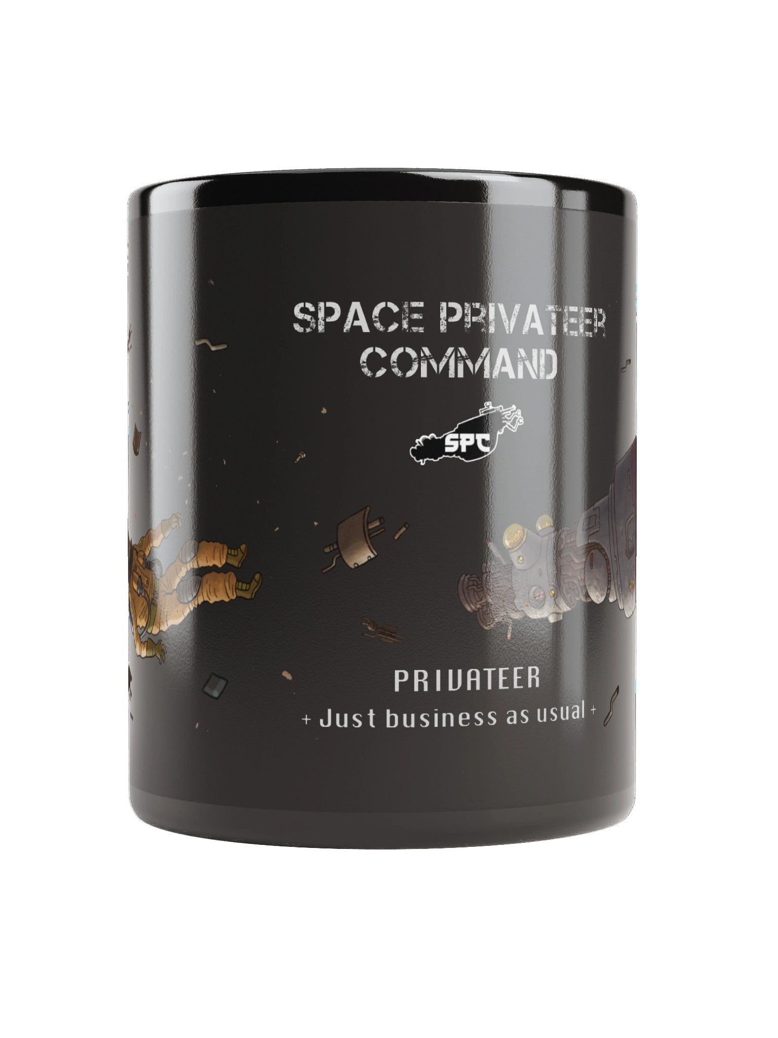 Space Privateer Command PRIVATEER black mug product image (10)