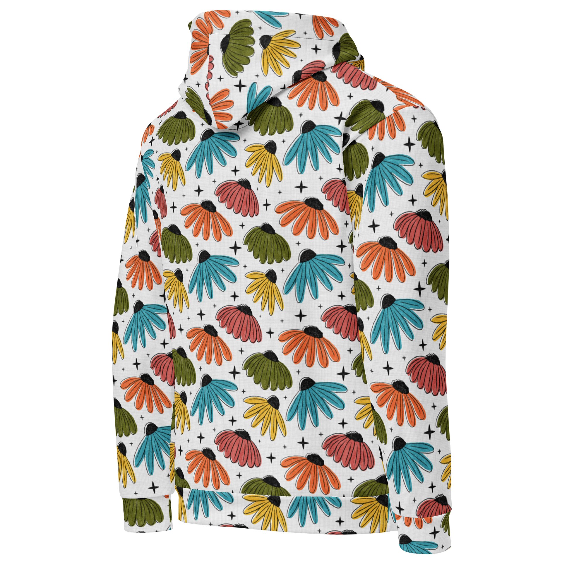 Retro Halftone Coneflowers Recycled Unisex Hoodie product image (5)